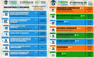 Imagem de divulgação nas cores azul, laranja e bege