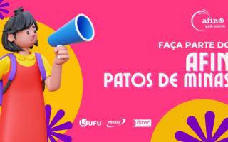 Imagem de divulgação nas cores amarela, roxa e rosa